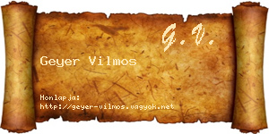 Geyer Vilmos névjegykártya